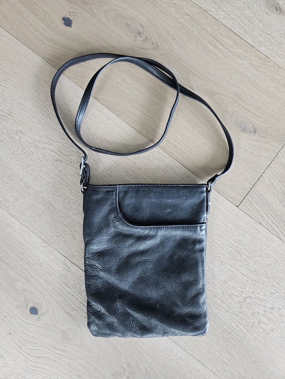 Black Leather Crossbody Bag